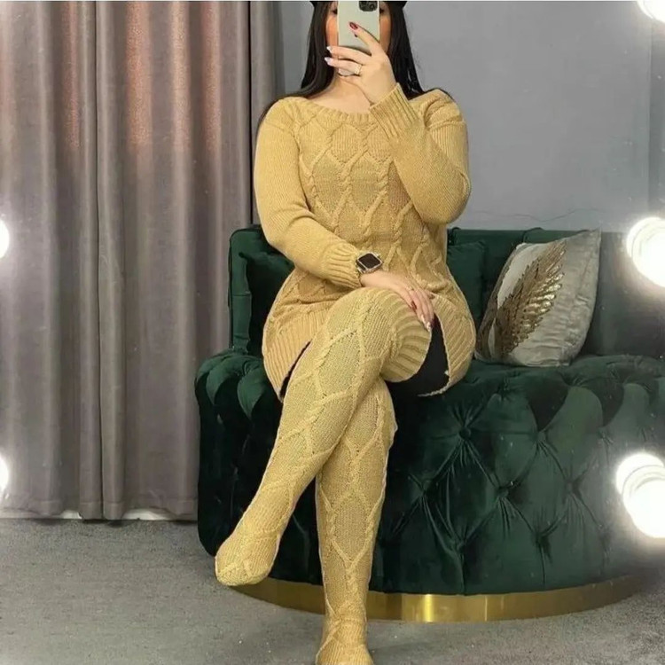 ست مانتوبافتو جوراب لاکچری زمستونی