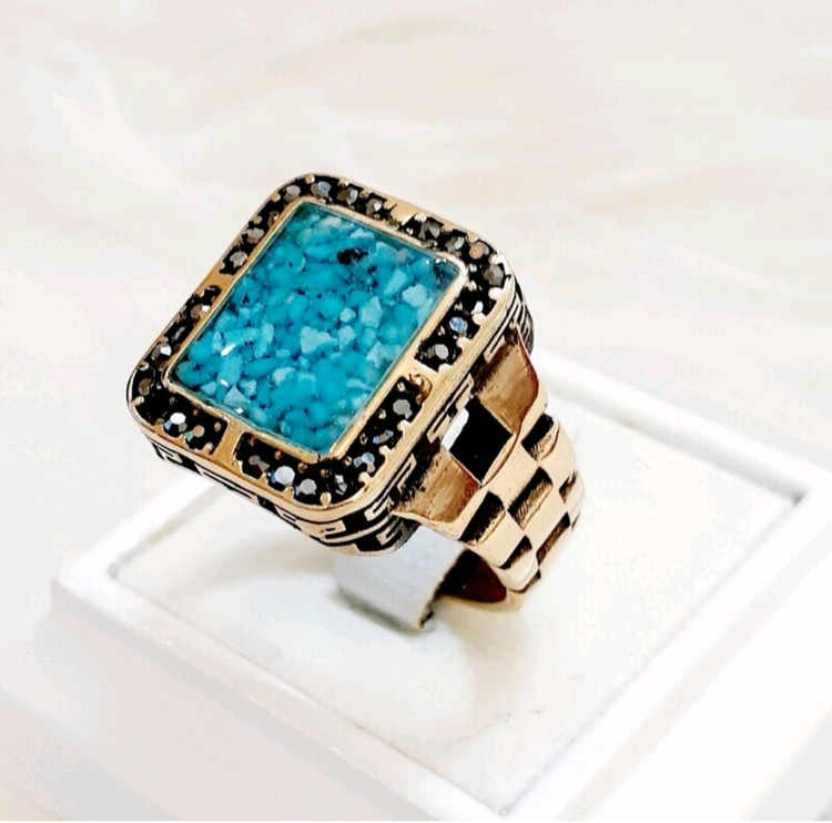 قیمت وسفارش انگشترمردانه فیروزه