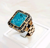 مشخصات ،قیمت وخرید انگشتر طلاروس فیروزه کوب