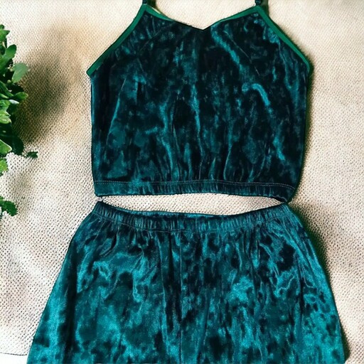 تاپ شورتک مخمل آینه ای