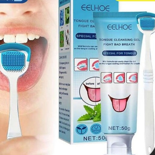 مسواک وژل زبانشور ضدباکتری وخوشبوکننده دهان