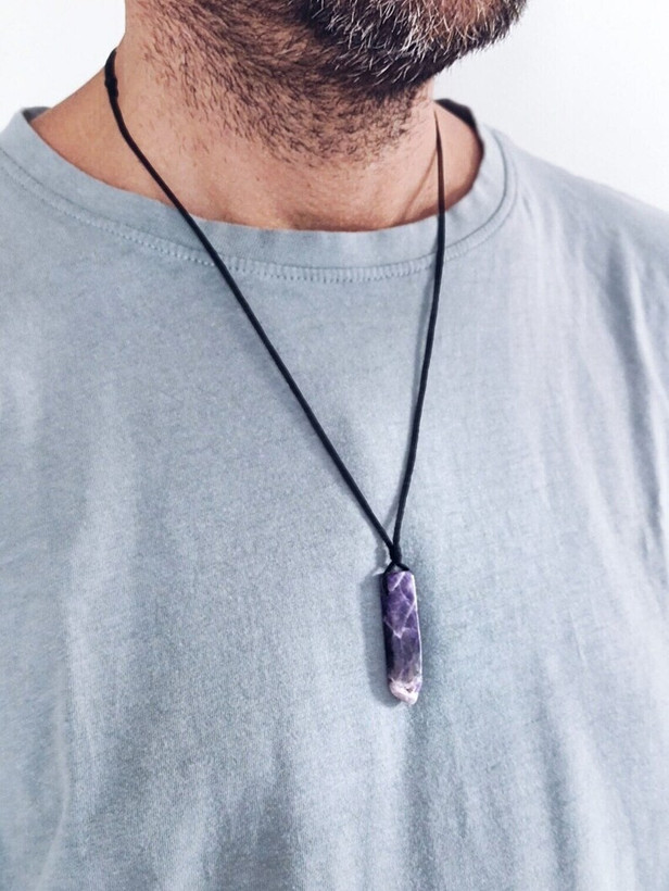 مشخصات قیمت وخریدگردنبندآمیتیست مردانه